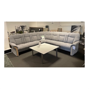 OUTLET - Chicago hjørnesofa - City grå stof - Ege arme - Mål: 285 x 285 cm.